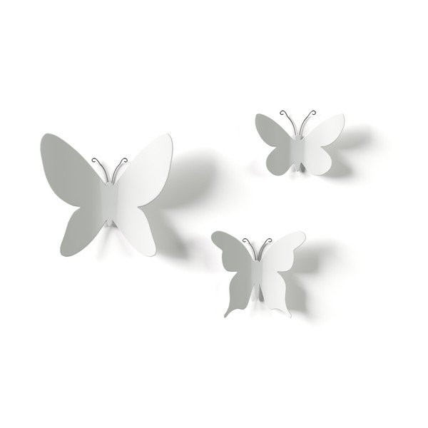 Sada 9 bielych nástenných 3D dekorácií Umbra Butterflies-image-4