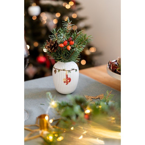 Biela porcelánová vianočná váza Kähler Design Hammershøi, výška 10,5 cm-image-1