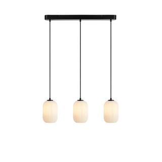 Čierno-biele závesné svietidlo so skleneným tienidlom 14x72 cm Cava - Markslöjd