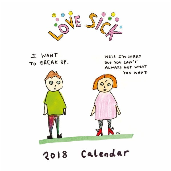 Nástenný kalendár na rok 2018 Portico Designs Love Sick
