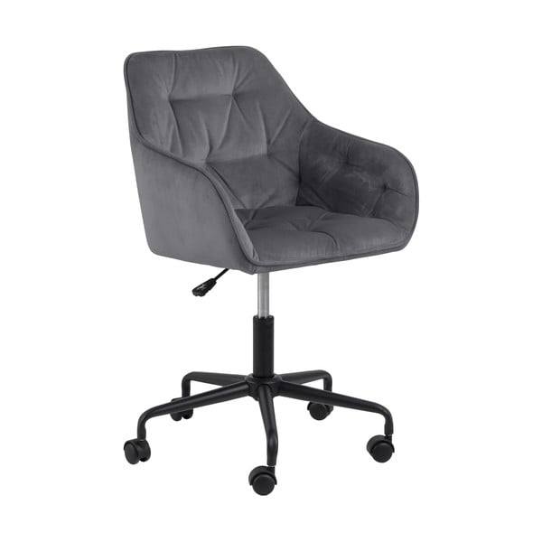 Sivá kancelárska stolička so zamatovým povrchom Actona Brooke