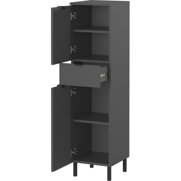 Antracitová vysoká/úzka kúpeľňová skrinka 30x120 cm Arcena – Germania-image-3