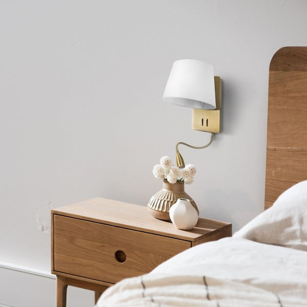 Nástenné svietidlo v bielo-bronzovej farbe – SULION-image-1