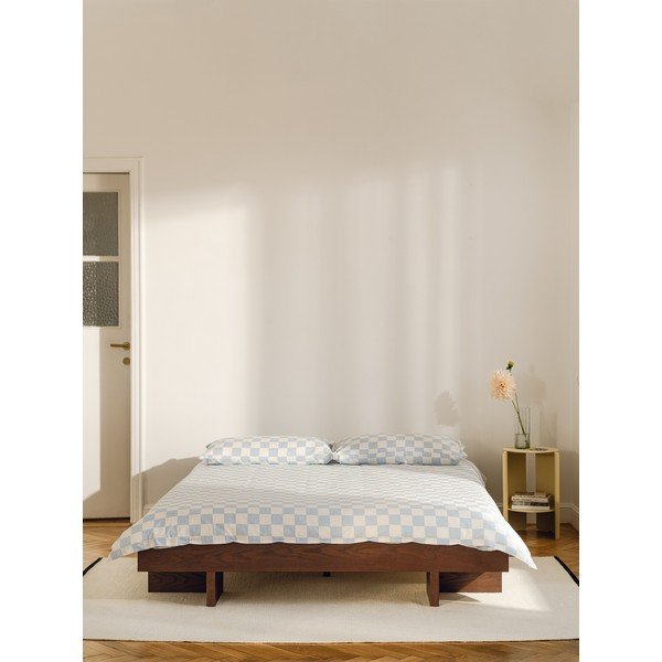 Dvojlôžková posteľ z MDF v dekore duba bez čela s roštom 180x200 cm v prírodnej farbe Kito – noo.ma-image-1