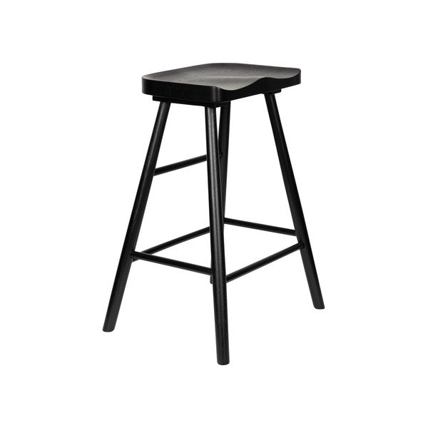 Čierna barová stolička z dubového dreva (výška sedadla 65,5 cm) Vander – White Label-image-2