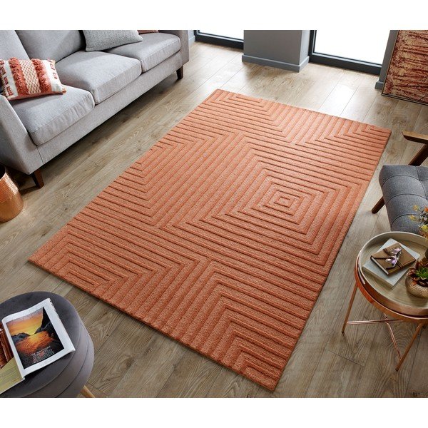 Oranžový vlnený koberec Flair Rugs Estela, 160 x 230 cm-image-4