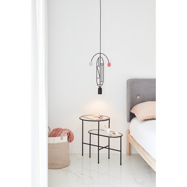 Čierny odkladací stolík so sklenenou doskou Teulat Nix-image-4