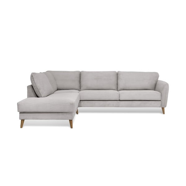 Svetlosivá menčestrová rohová pohovka (ľavý roh) Paris – Scandic