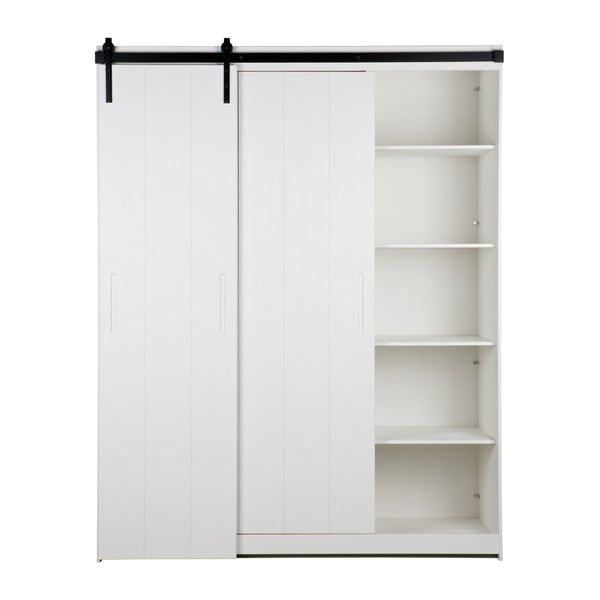 Biela konštrukcia skrine s posuvnými dvermi WOOOD Luuk-image-2