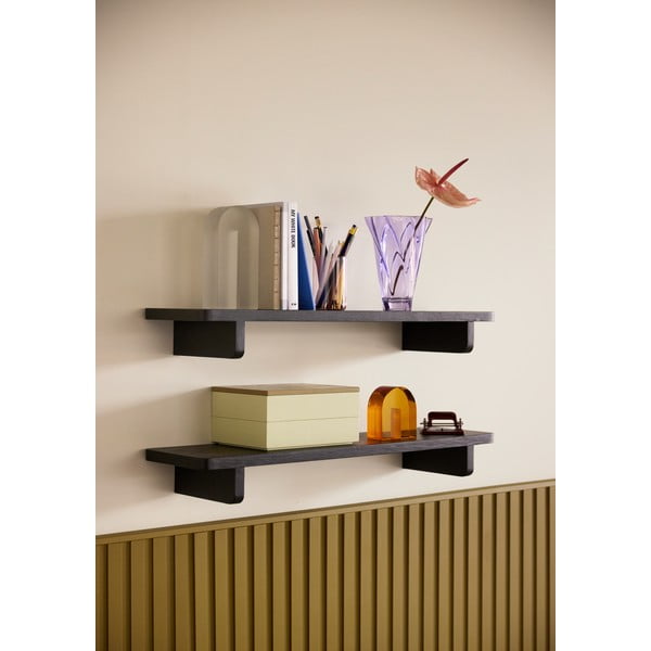 Čierna polica v dekore duba 80 cm Poke – Hübsch-image-2