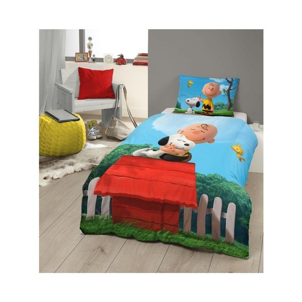 Detské bavlnené obliečky Muller Textiels Snoopy House, 140 x 200 cm-image-1