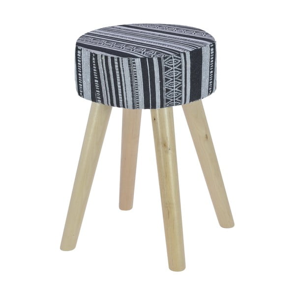 Drevená stolička s látkovým poťahom InArt Ethno Black & White