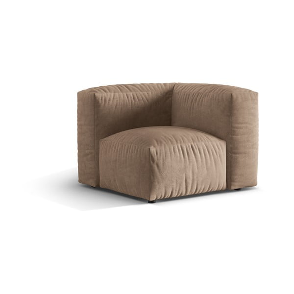 Svetlohnedý zamatový modul pohovky (variabilný) Martina – Micadoni -image-1