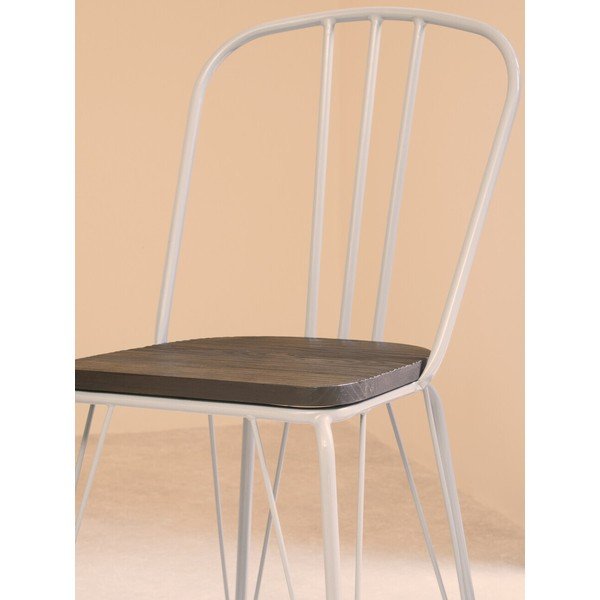 Sivá/v tmavo prírodnej farbe jedálenská stolička z brestového dreva District – Premier Housewares-image-3