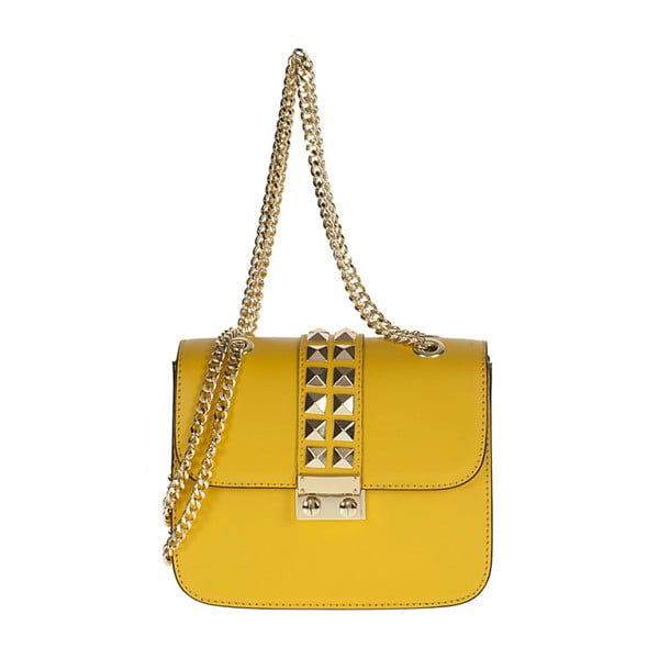 Žltá kožená kabelka Giulia Bags Cindy
