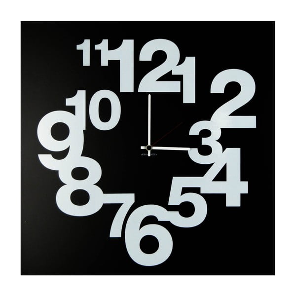 Nástenné hodiny dESIGNoBJECT.it Numbers Circle Black, 50 x 50 cm