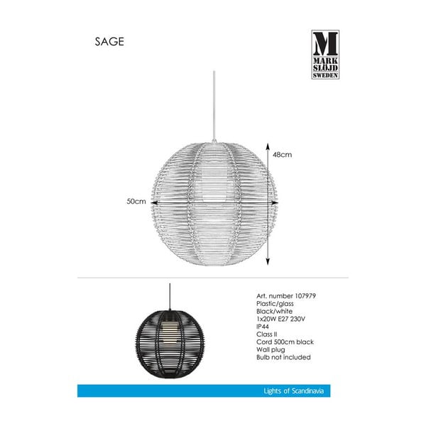 Čierne závesné svietidlo Markslöjd Sage Pendant 1l-image-2