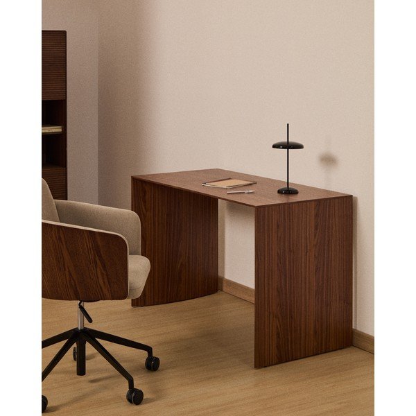 Pracovný stôl v dekore orecha 60x140 cm Litto – Kave Home-image-1