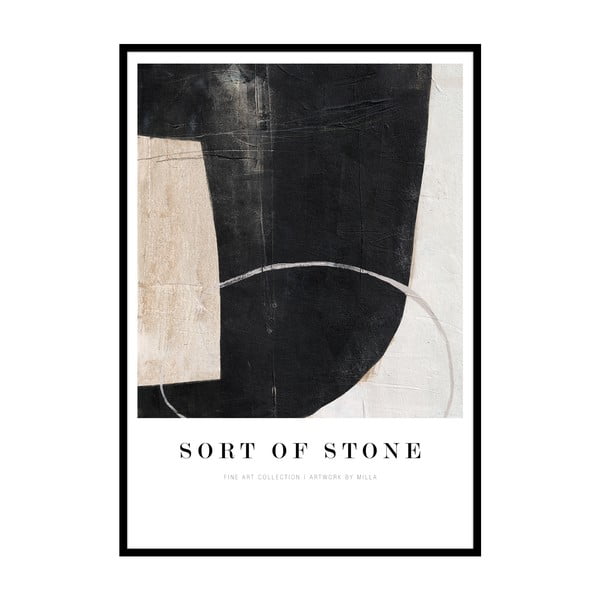 Plagát v ráme 52x72 cm Sort Of Stone – Malerifabrikken