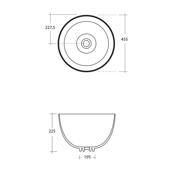 Biele keramické okrúhle umývadlo ø 45,5 cm Dome – Sapho-image-3