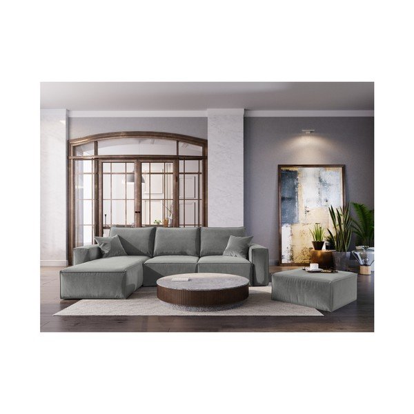 Sivý puf Cosmopolitan Design Florida, 65 × 65 cm-image-3