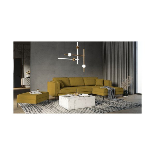 Žltá rohová pohovka Milo Casa Attilio, pravý roh-image-3