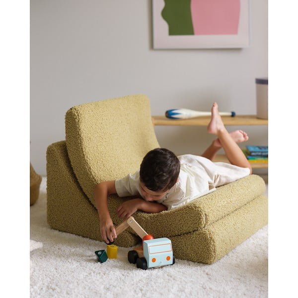 Zelené detské kresielko z textílie buklé Moon – Wigiwama-image-4