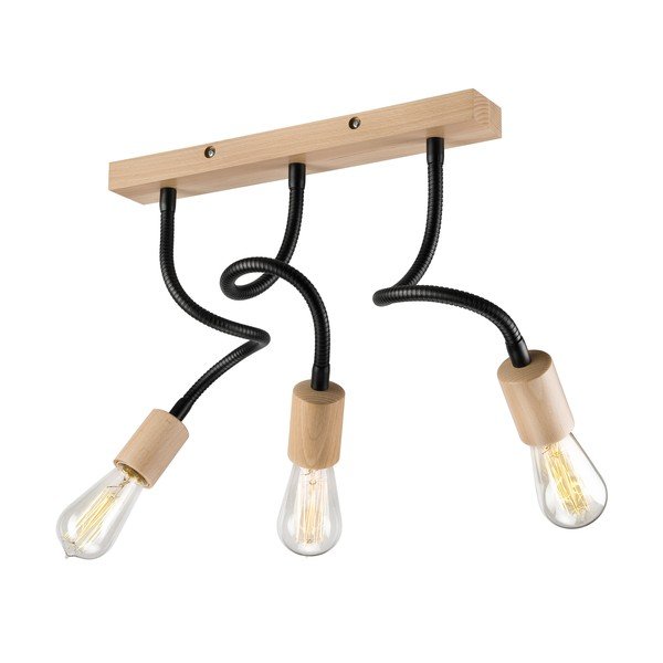 Čierne/v prírodnej farbe stropné svietidlo - LAMKUR