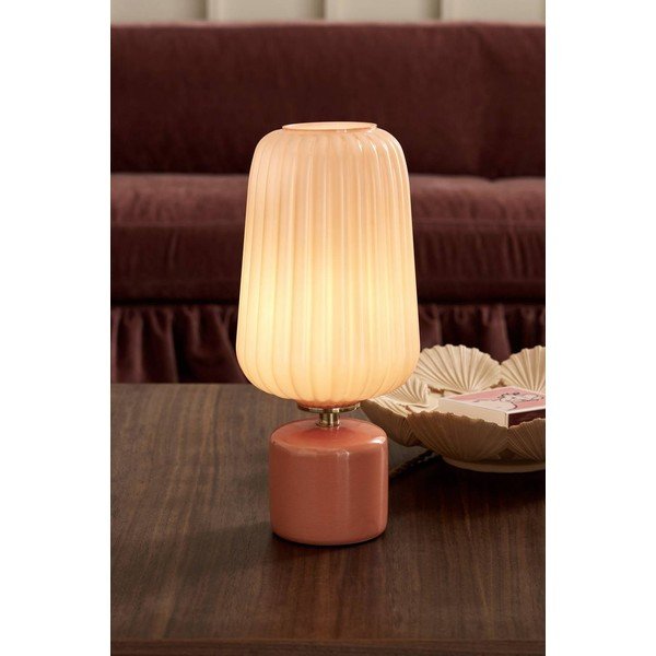 Sklenená stolová lampa v lososovej farbe (výška  40 cm) Daria – Ellos Home-image-1