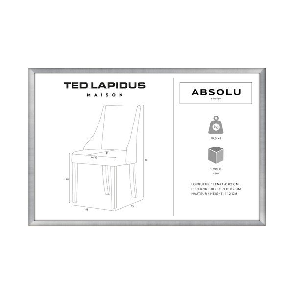 Tmavomodrá stolička s tmavohnedými nohami Ted Lapidus Maison Absolu-image-3