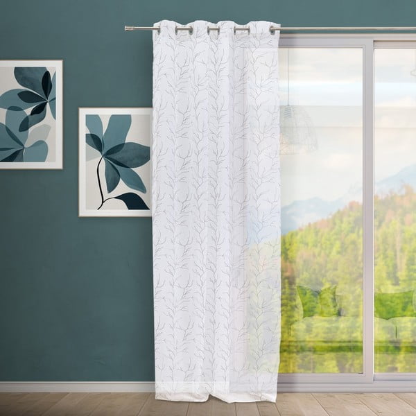 Bielo-sivá záclona 140x260 cm Coral – Casa Selección-image-1