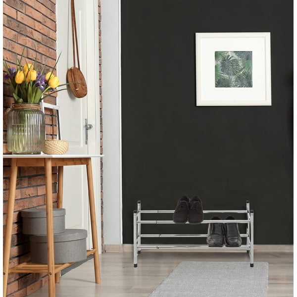 Kovový teleskopický stojan na topánky v striebornej farbe – Premier Housewares-image-1