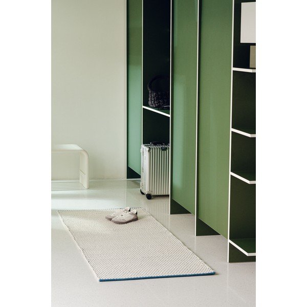 Modrý/béžový ručne tkaný vlnený koberec 140x200 cm Lenu – noo.ma-image-3