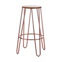 Barová stolička z brestového dreva v prírodnej farbe/v ružovo zlatej farbe (výška sedadla 75 cm) District – Premier Housewares