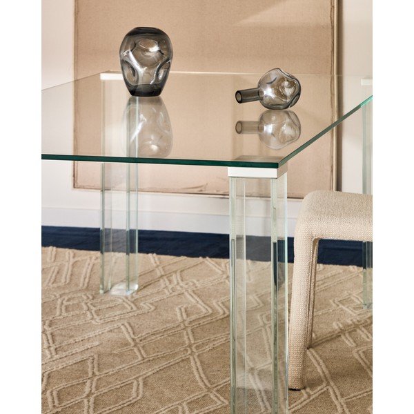 Sklenený jedálenský stôl 90x160 cm Adularia – Kave Home-image-3