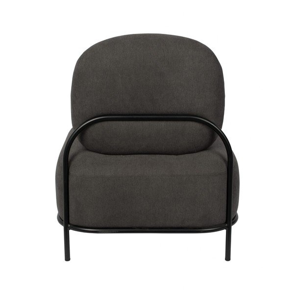 Tmavosivé kreslo White Label Polly-image-4