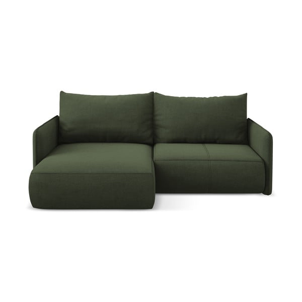 Zelená rozkladacia/s úložným priestorom rohová pohovka (ľavý roh) Nanea – Makamii