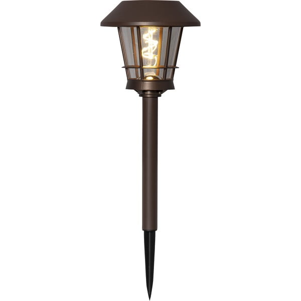 Hnedé vonkajšie solárne LED svietidlo Star Trading Fergus, výška 35 cm