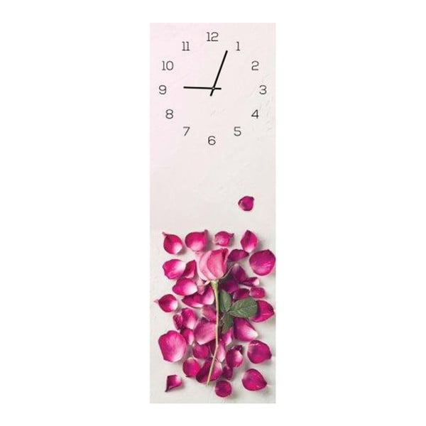 Sklenené hodiny DecoMalta Rose, 20 x 60 cm
