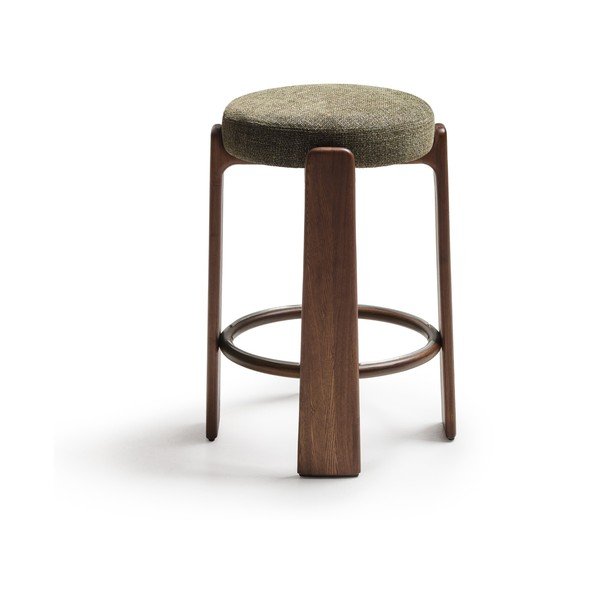 Zelená/v tmavo prírodnej farbe barová stolička z jaseňového dreva (výška sedadla 75 cm) Granite – Kave Home-image-2