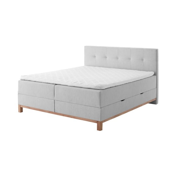 Svetlosivá boxspring posteľ s úložným priestorom 160x200 cm Catania - Meise Möbel