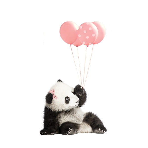 Nástenná samolepka Dekornik Pink Panda, 70 × 115 cm