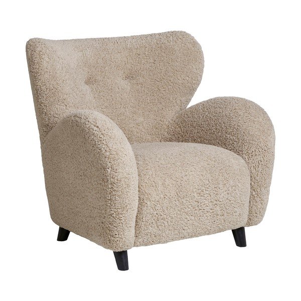 Béžové kreslo z textílie buklé Carlino – House Nordic