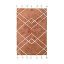 Hnedý ručne vyrobený koberec z bavlny Nattiot Lassa, 100 x 150 cm