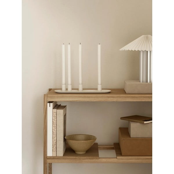 Biela/v striebornej farbe stolová lampa so stmievačom s textilným tienidlom (výška  36 cm) Taite – Blomus-image-3