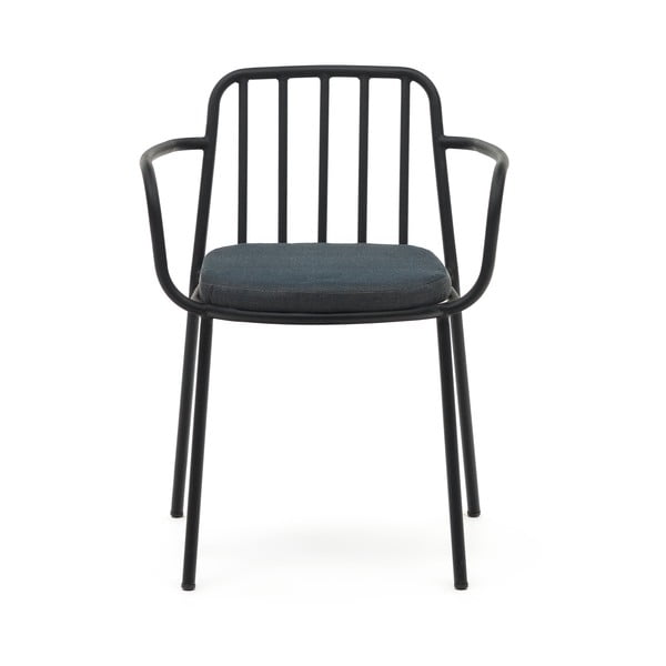 Čierna kovová záhradná stolička Bramant – Kave Home-image-1