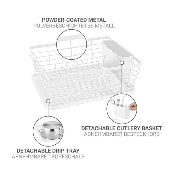 Biely kovový odkvapkávač 36x30 cm Drip – Wenko-image-4