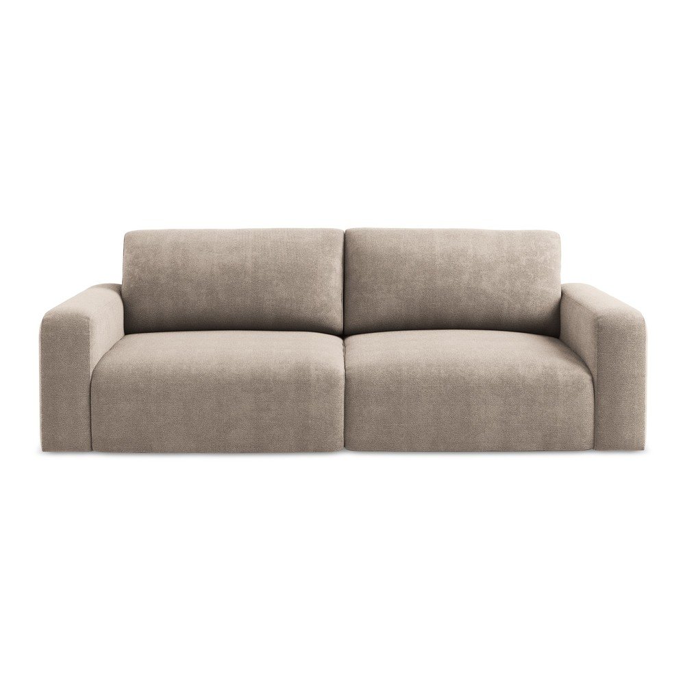 Béžová ženilková rozkladacia/s úložným priestorom pohovka 252 cm Kona – Makamii