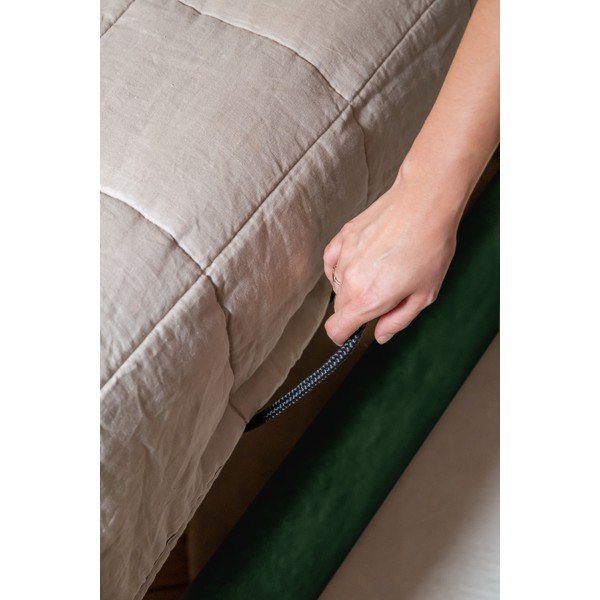 Zelená čalúnená jednolôžková posteľ s úložným priestorom s roštom 90x200 cm Dreamy Aurora – Miuform-image-3