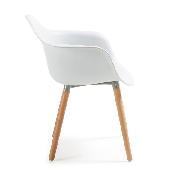 Biele kreslo s nohami z bukového dreva Kave Home Kenna-image-1